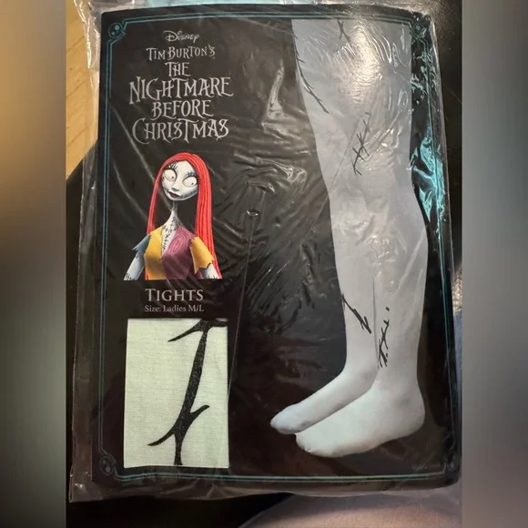 Disney Tim Burton's The Nightmare Before Christmas Tights Ladies M/L NEW NIP - Picture 1 of 5